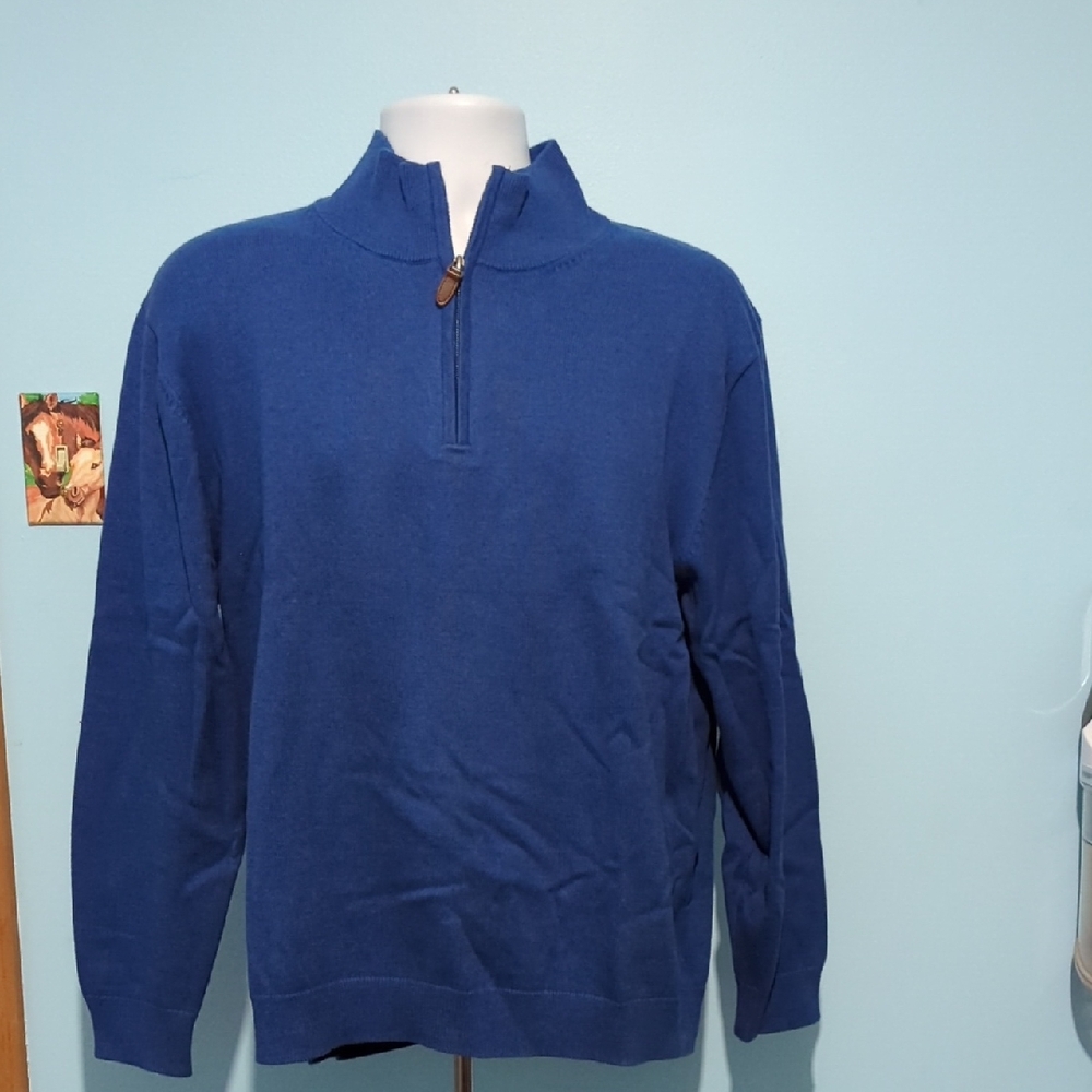 Roundtree & Yorke Men's Royal Blue Zip-Up Sweater